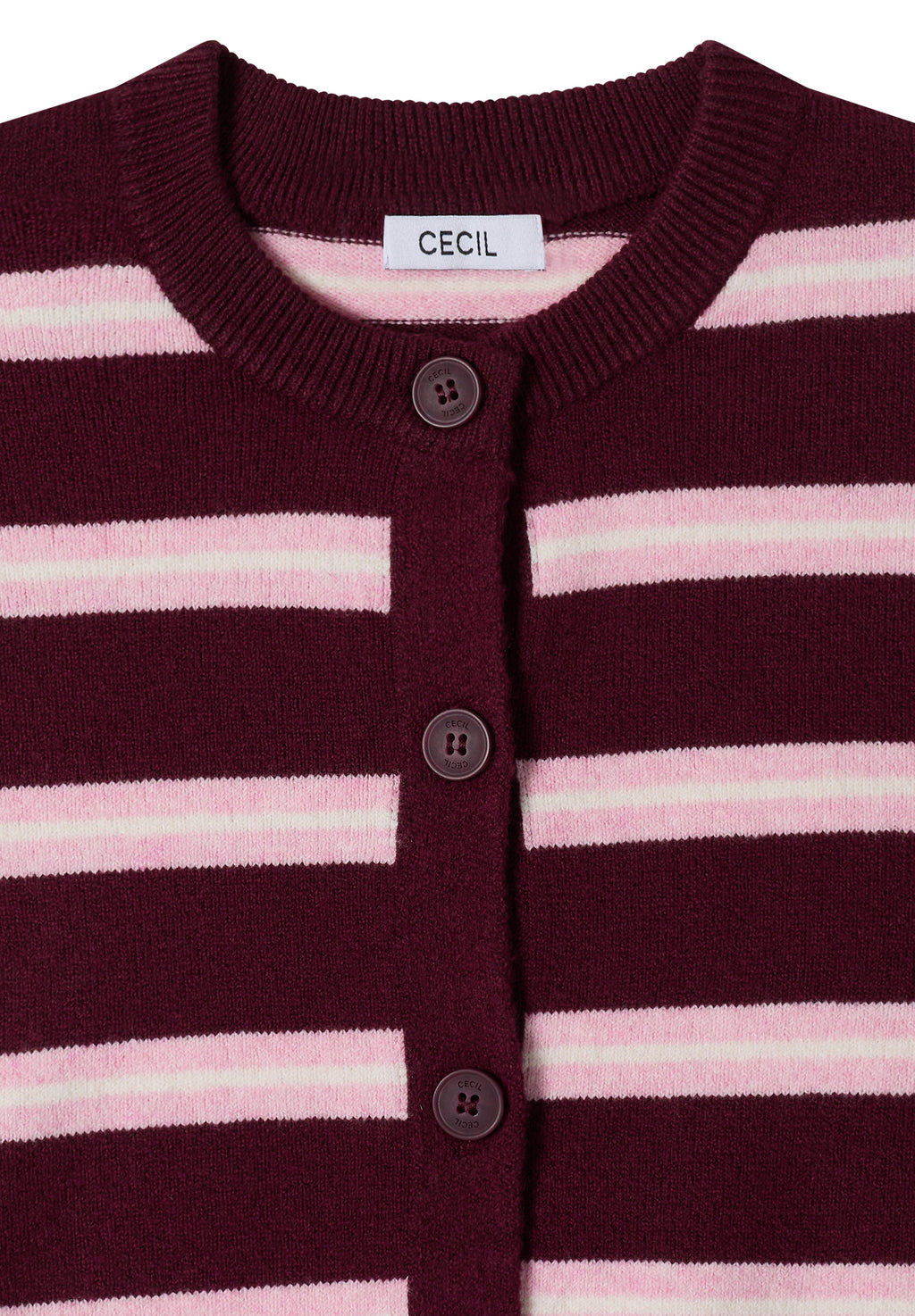 Cardigan mit Rundhals und Streifen