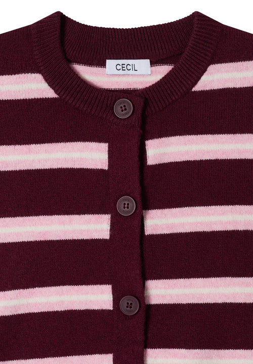 Cardigan mit Rundhals und Streifen