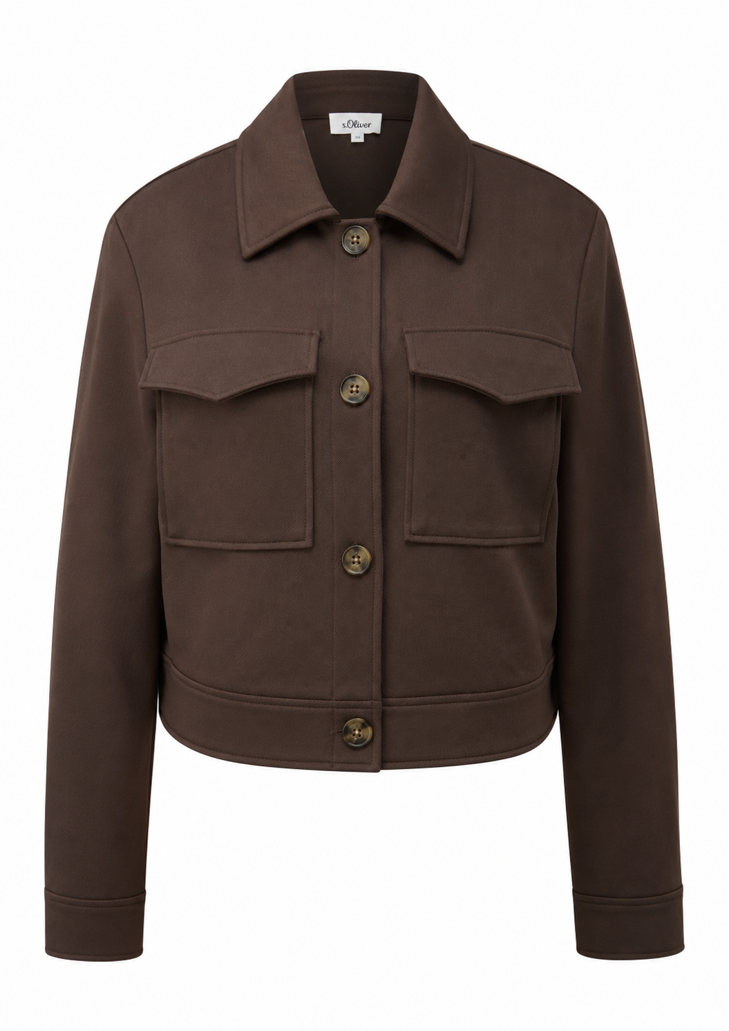 Hemdjacke aus Interlockjersey in Beige von s.Oliver