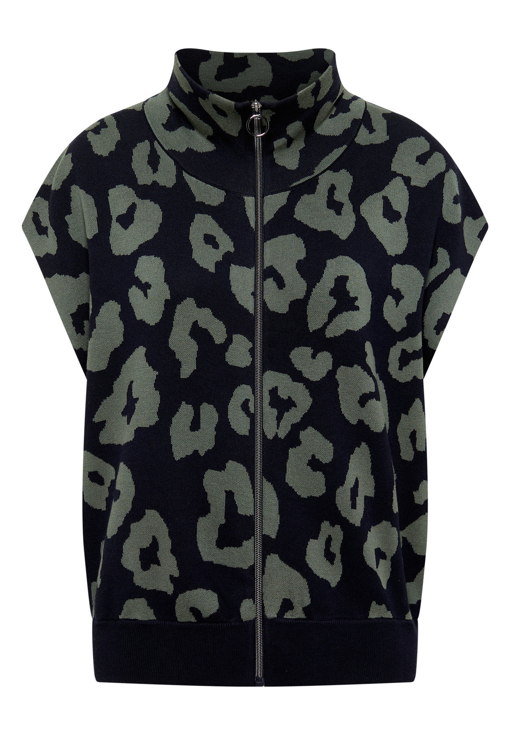 Doubleface Weste mit Kragen und Zipper