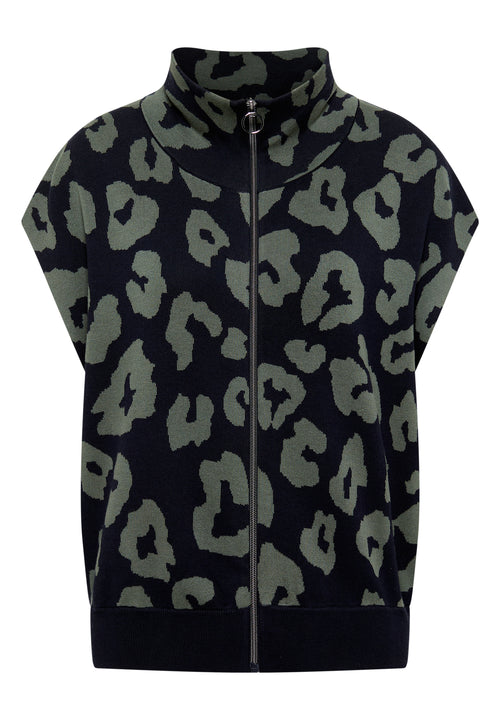 Doubleface Weste mit Kragen und Zipper