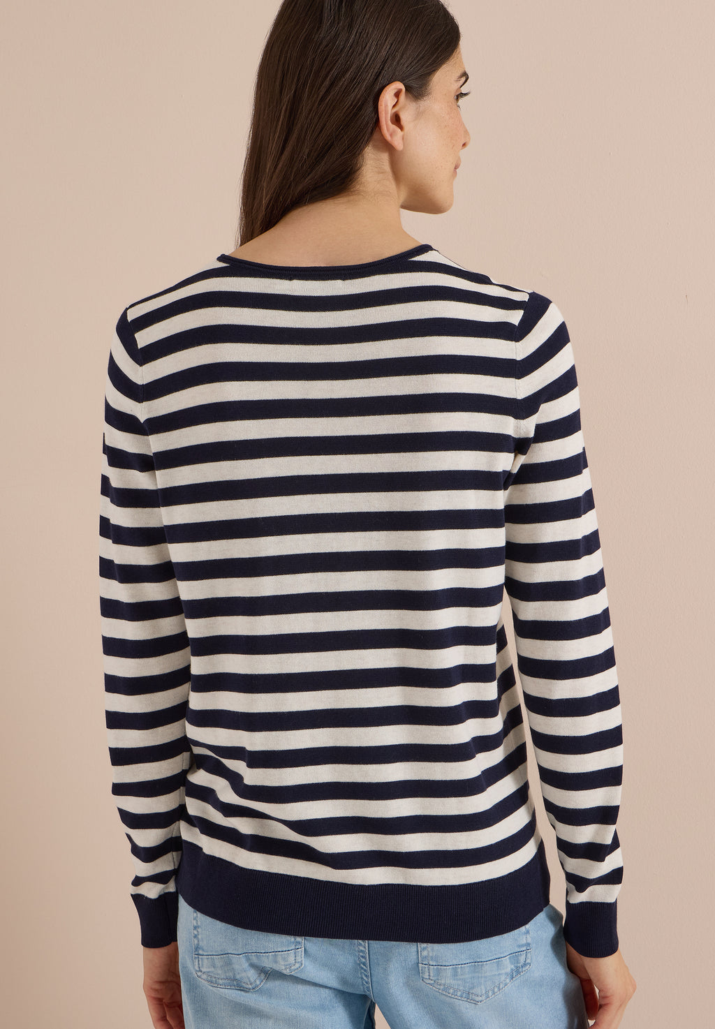 Pullover mit Rundhals und Streifen