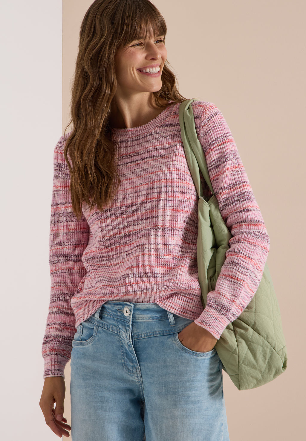 Pullover mit Rundhals und Space-Dye-Optik