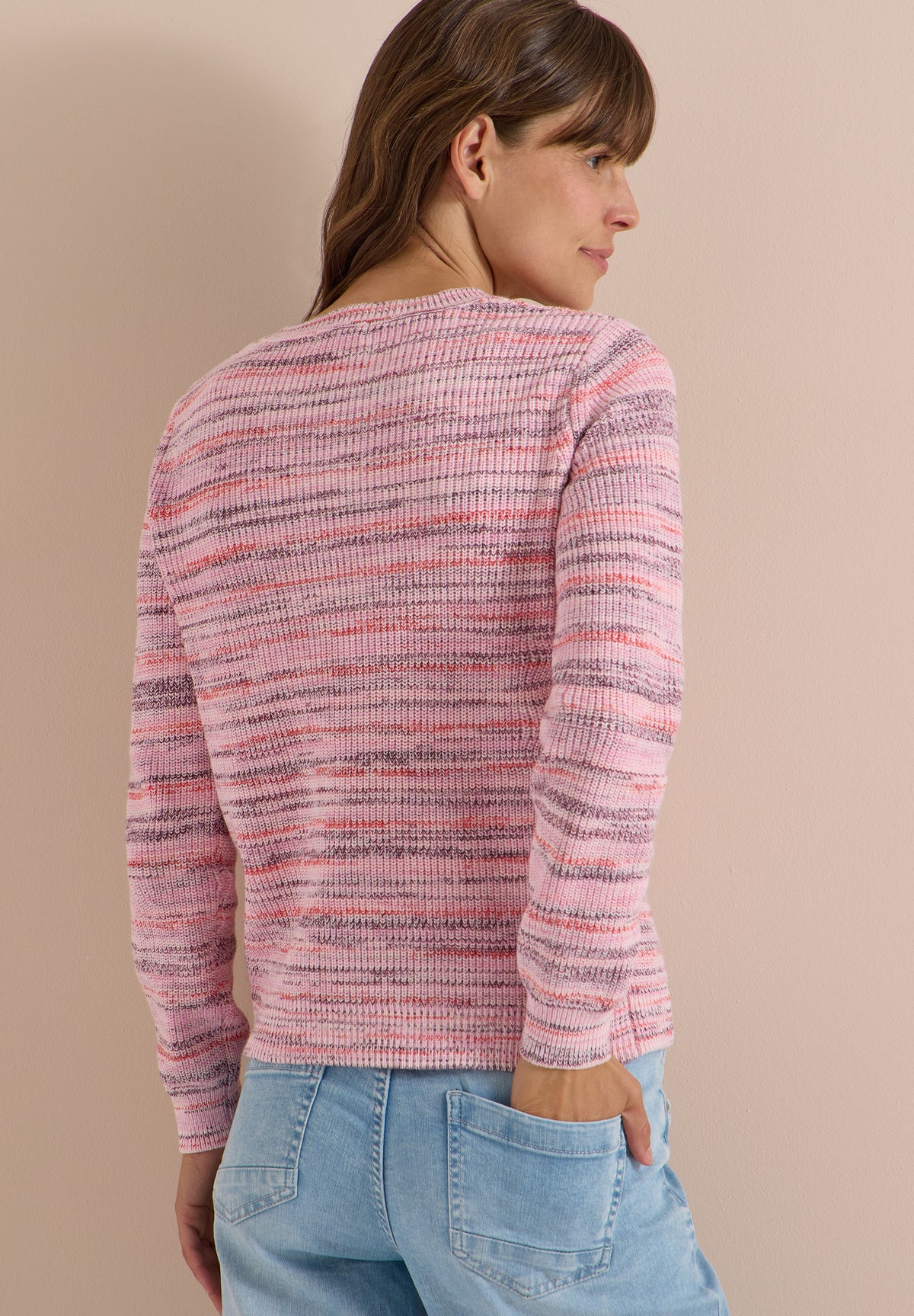 Pullover mit Rundhals und Space-Dye-Optik