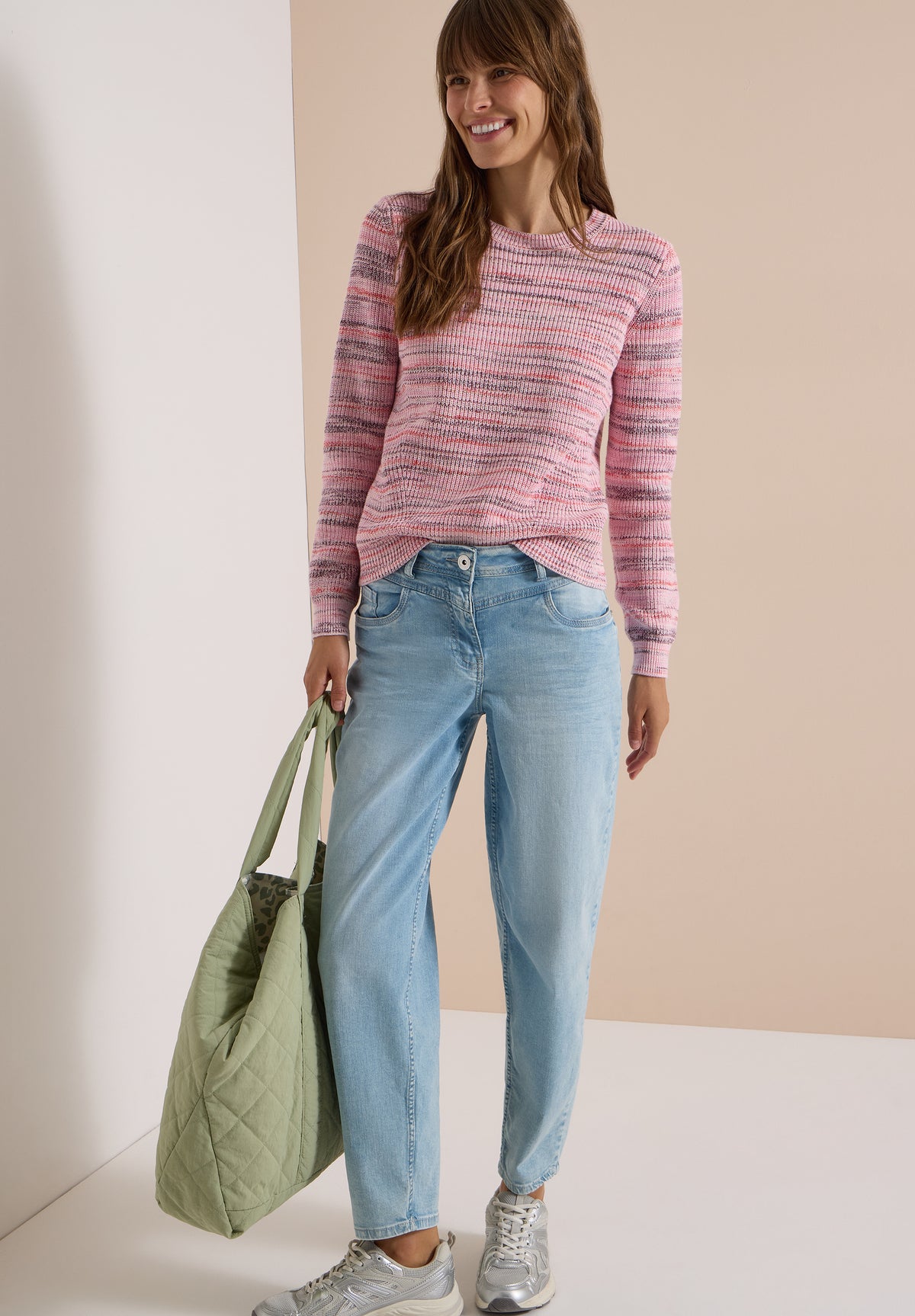 Pullover mit Rundhals und Space-Dye-Optik
