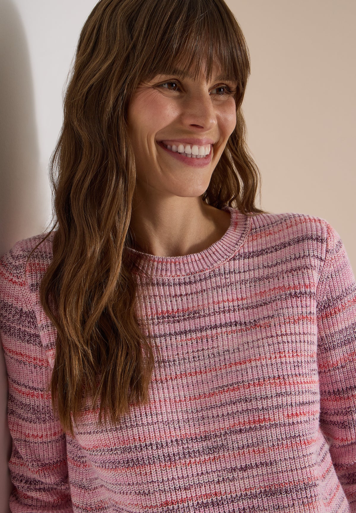 Pullover mit Rundhals und Space-Dye-Optik