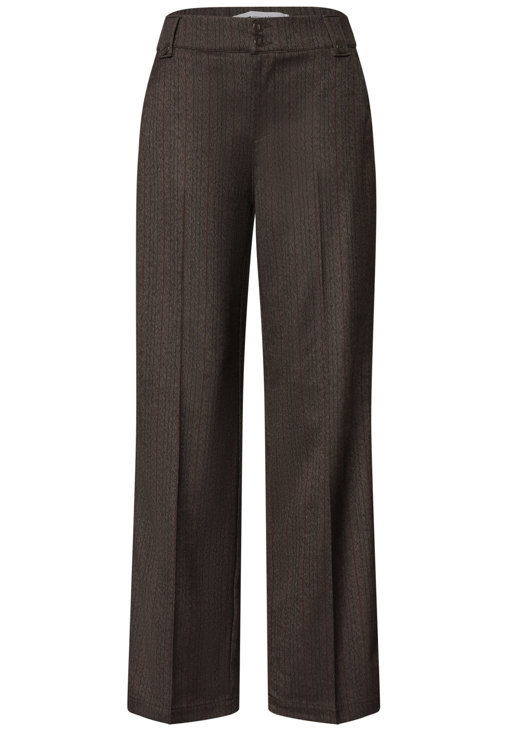 High Waist Straight Leg Hose mit Knopfdetail