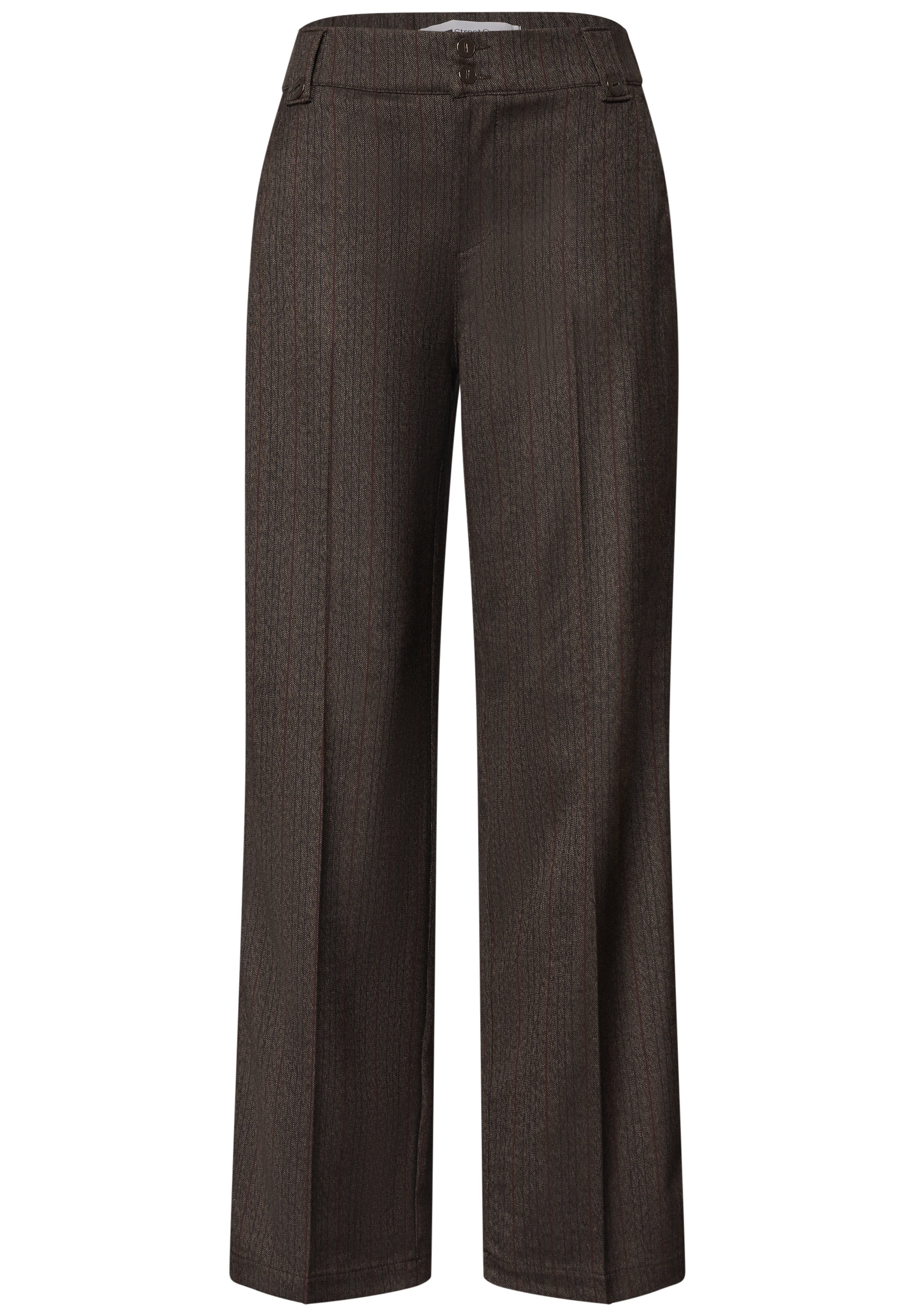 High Waist Straight Leg Hose mit Knopfdetail