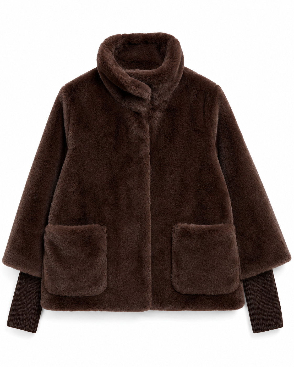 Fellimitatjacke mit verdeckter Knopfleiste von s.Oliver BLACK LABEL