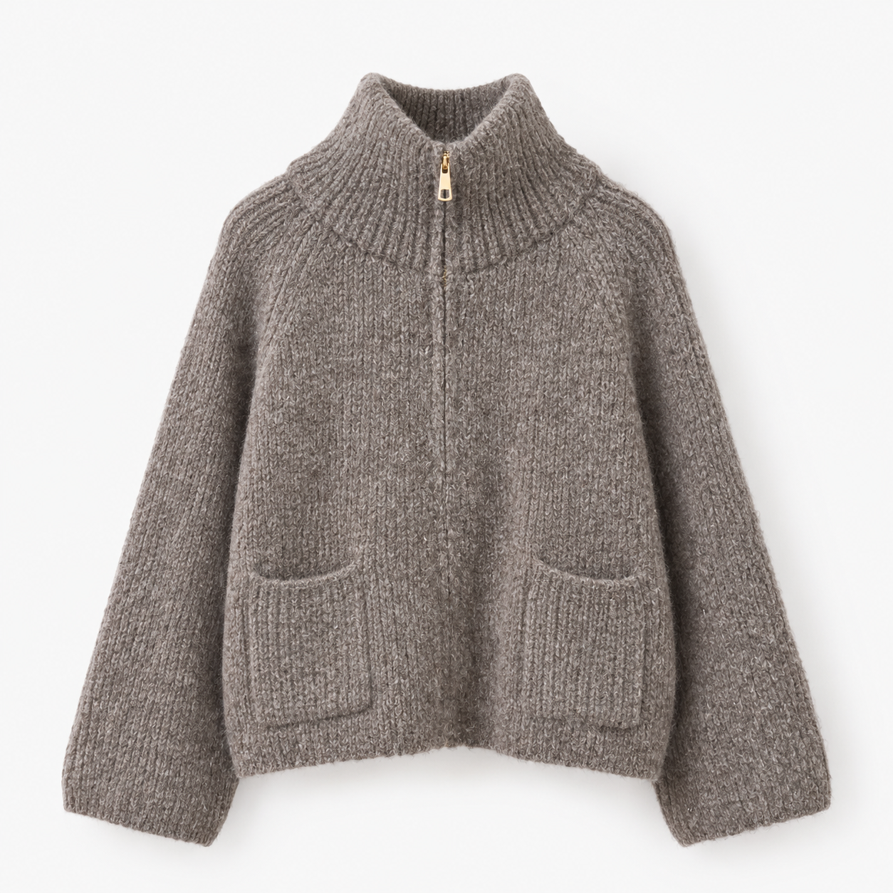 Da.Jacke Strick/Wirk - Bella Italia - taupe - one size