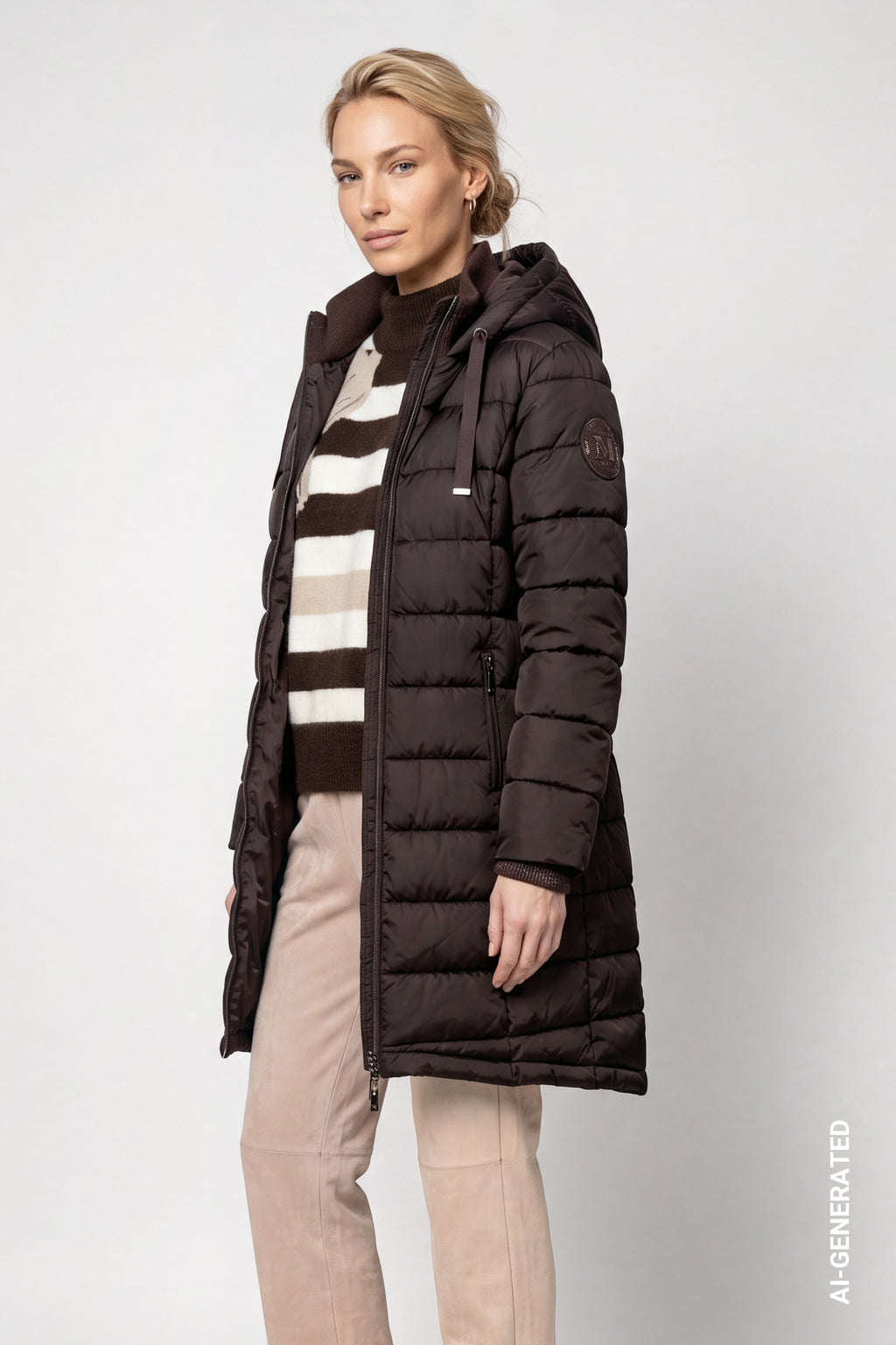 Steppmantel mit Lurex