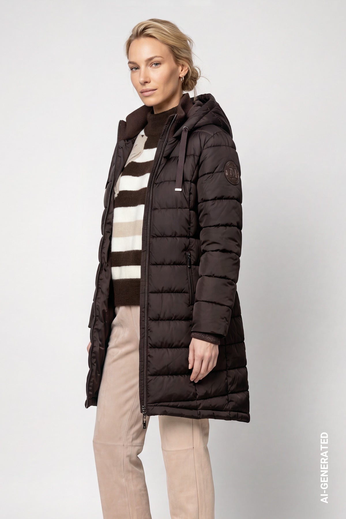 Steppmantel mit Lurex