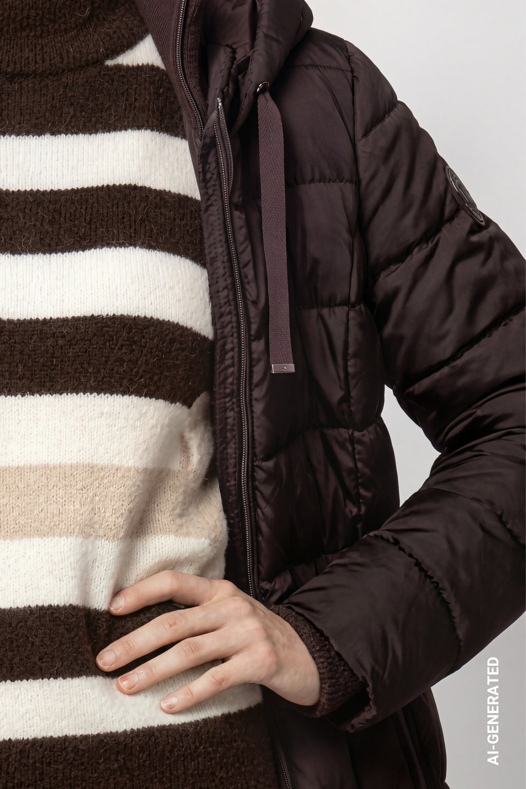 Steppmantel mit Lurex