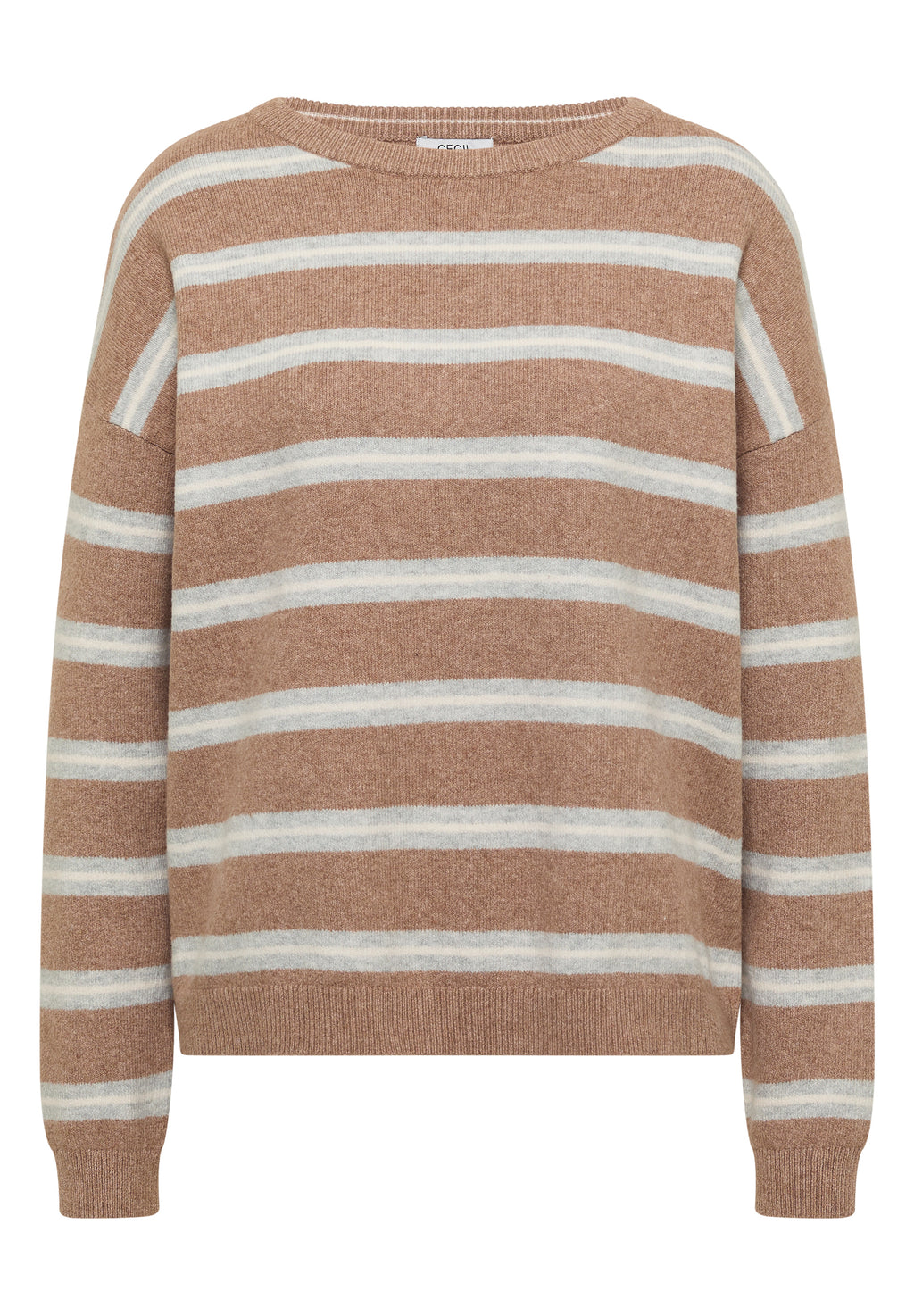 Pullover mit Boat Neck und Streifen