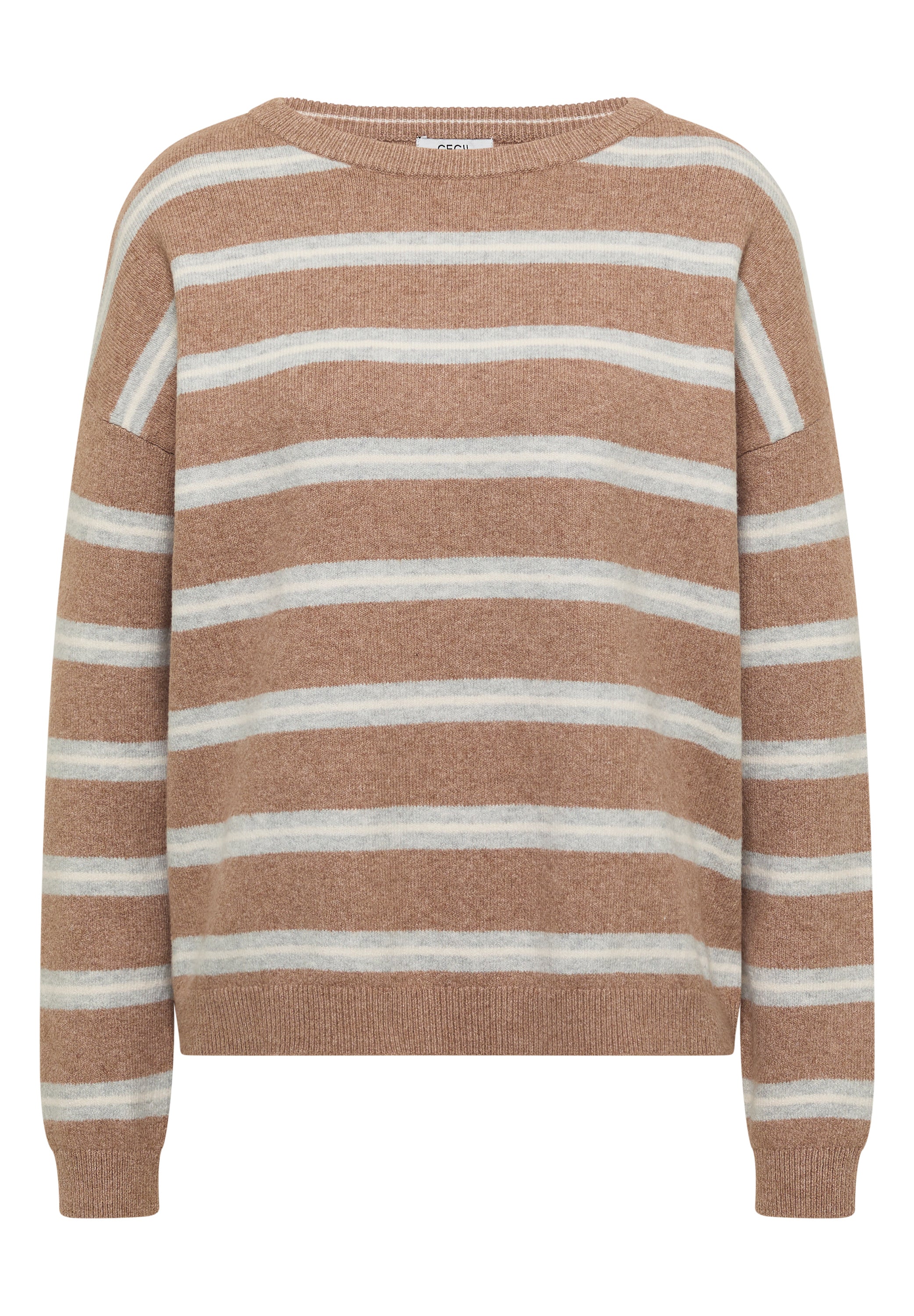 Pullover mit Boat Neck und Streifen