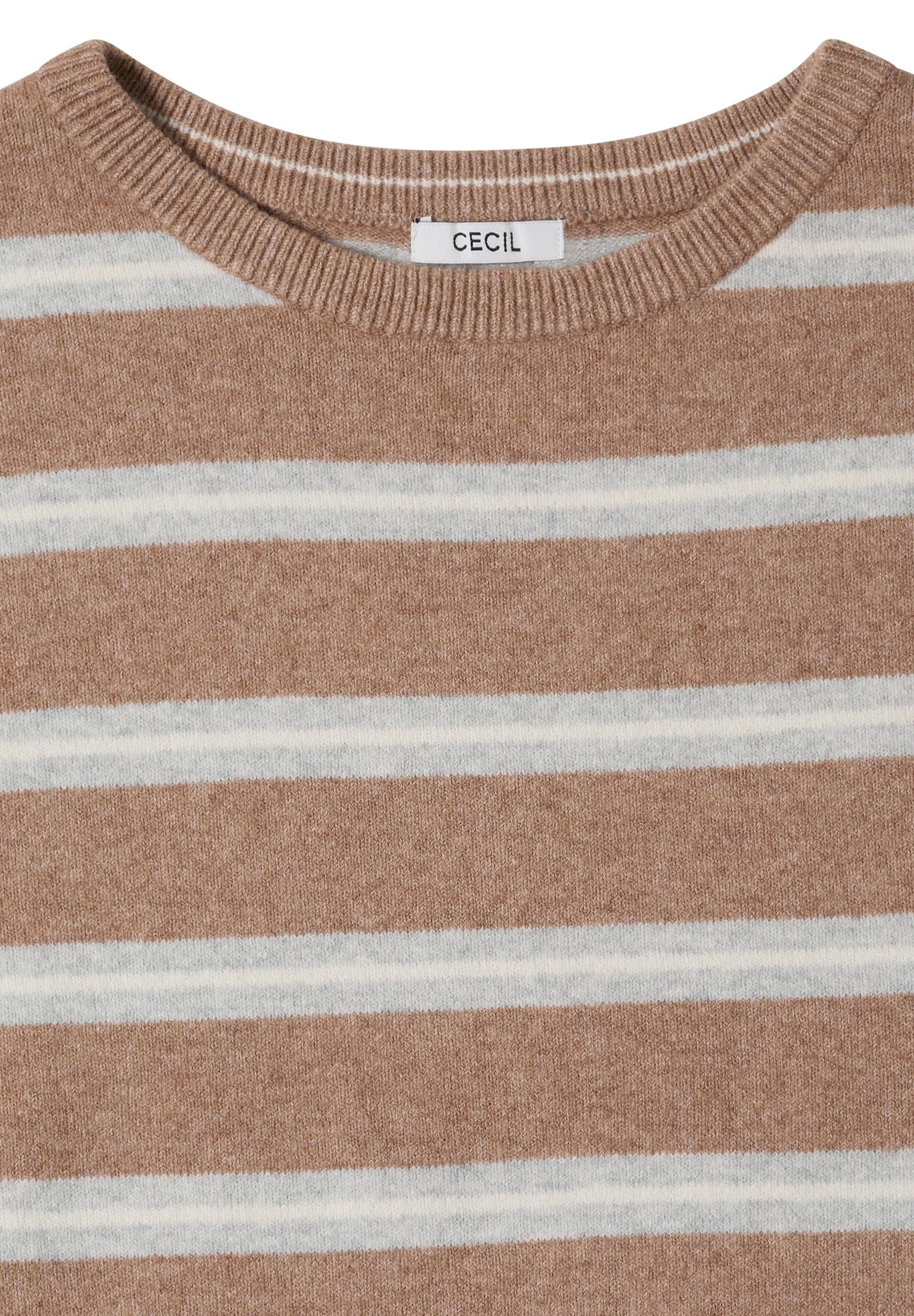 Pullover mit Boat Neck und Streifen