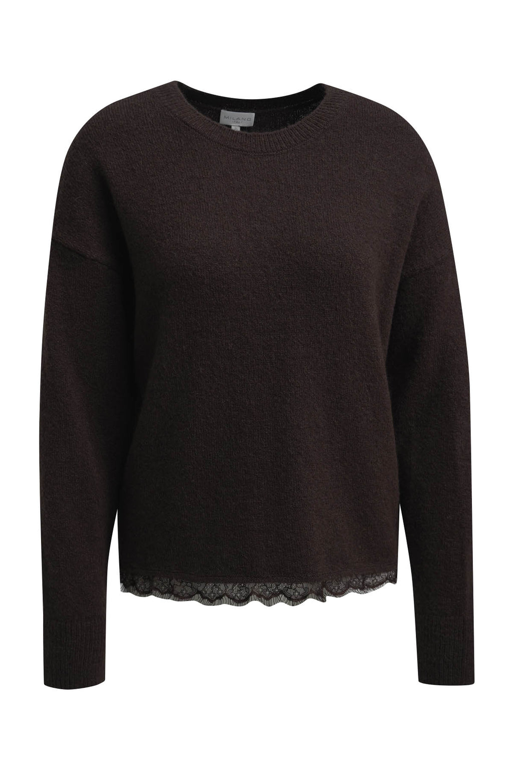round neck 1/1 sleeve + lace at hem