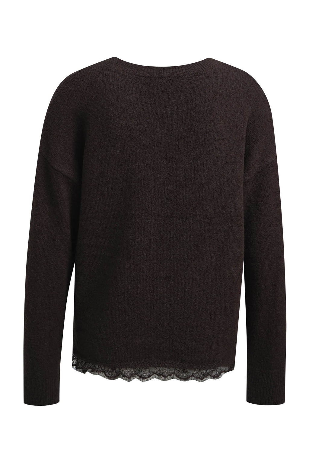 round neck 1/1 sleeve + lace at hem