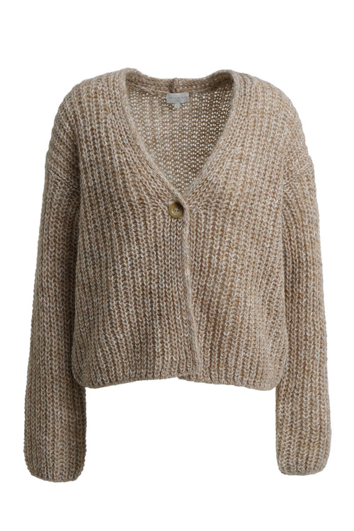 Grobstrick-Strickjacke mit V-Ausschnitt von Milano Italy