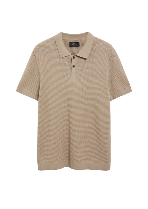 Strick-Polo in Strukturqualität mit Knopfleiste von s.Oliver BLACK LABEL