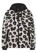 Jacke mit Wollanteil und Leo-Muster