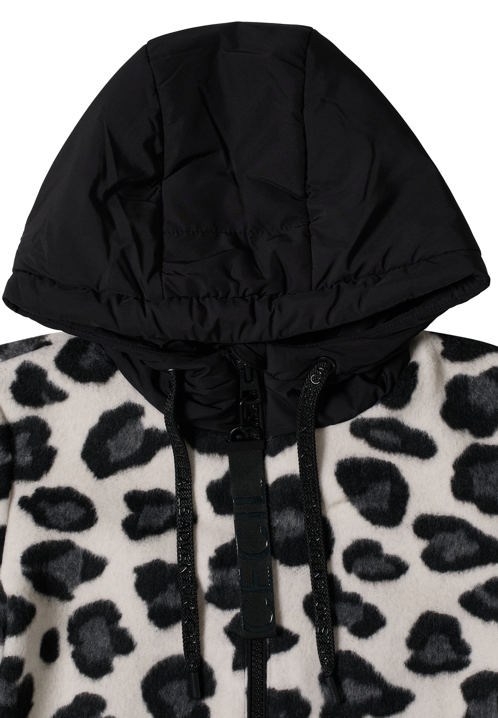 Jacke mit Wollanteil und Leo-Muster