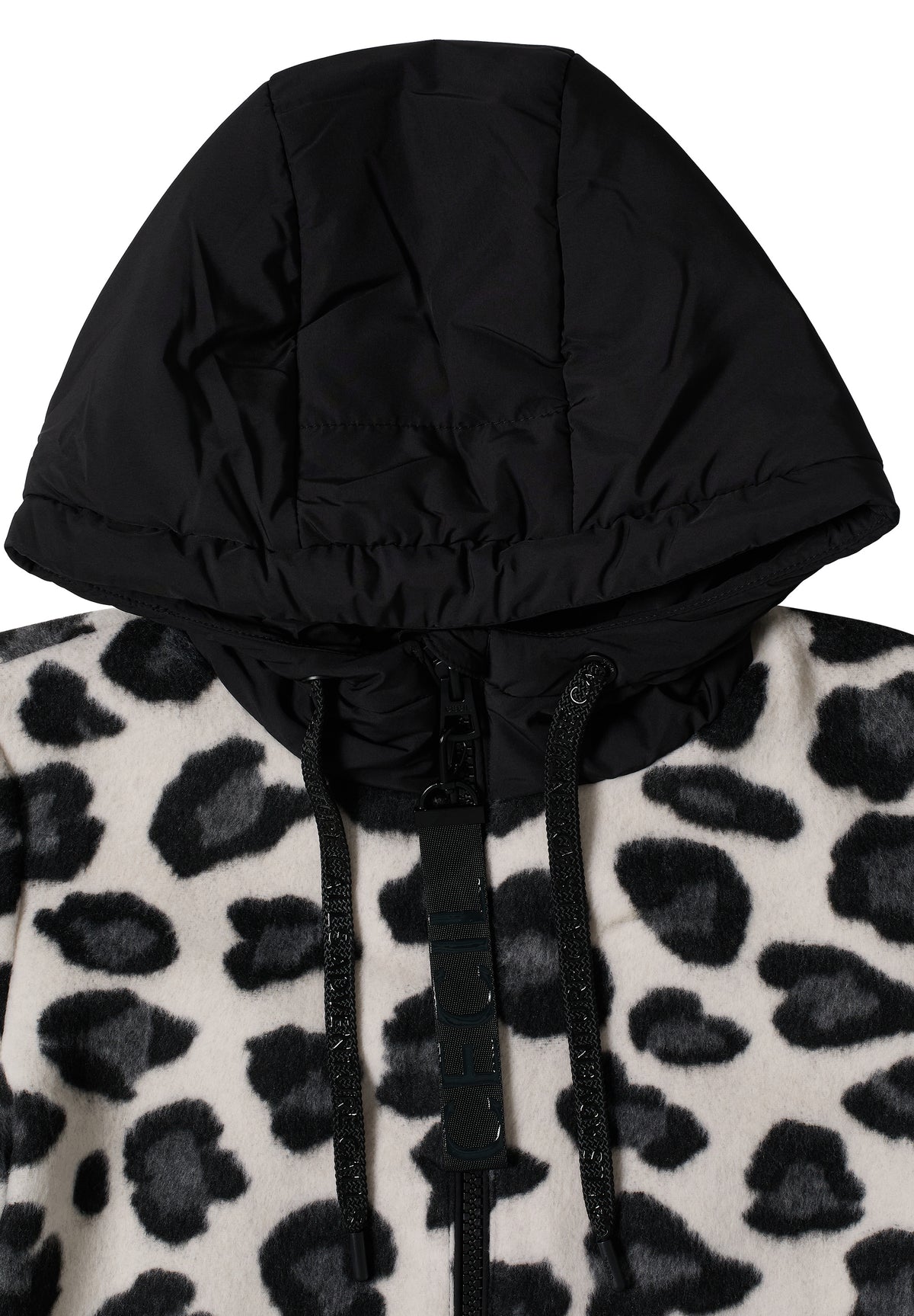 Jacke mit Wollanteil und Leo-Muster