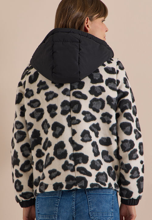 Jacke mit Wollanteil und Leo-Muster von Cecil