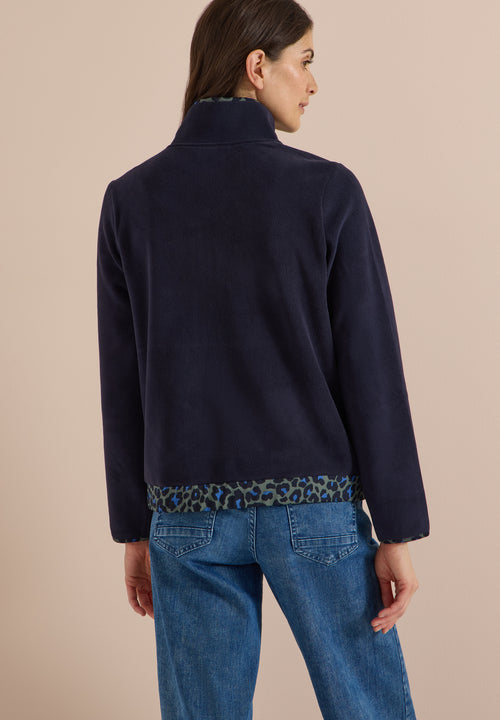 Fleece-Pullover mit Leo-Details von Cecil