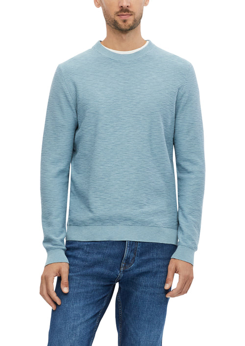 Pullover aus Baumwolle in Flammgarnstruktur mit Crew Neck von s.Oliver
