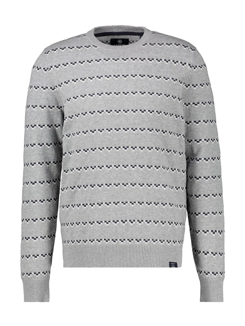 Strickpullover mit Jacquard-Muster in Grau von Lerros