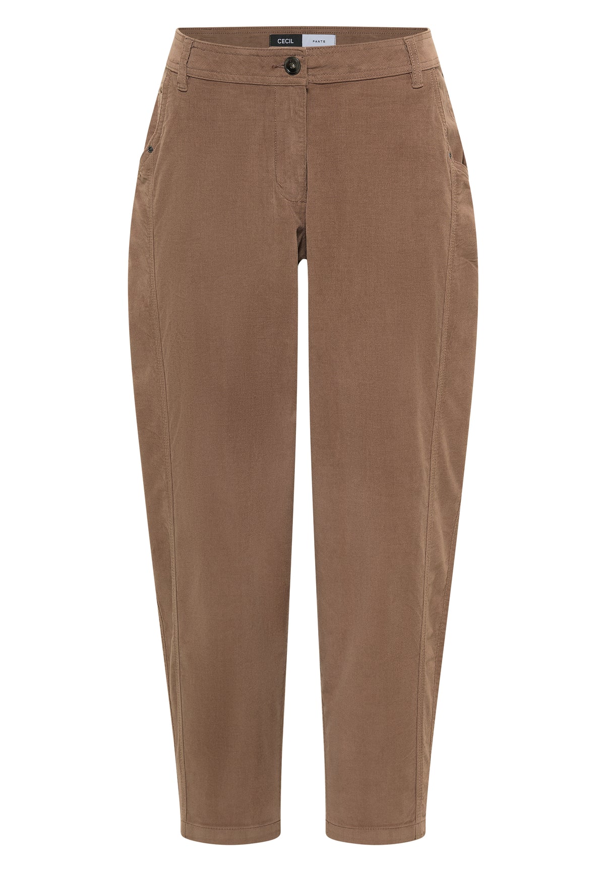 Mid Waist Barrel Leg Hose im Casual Fit