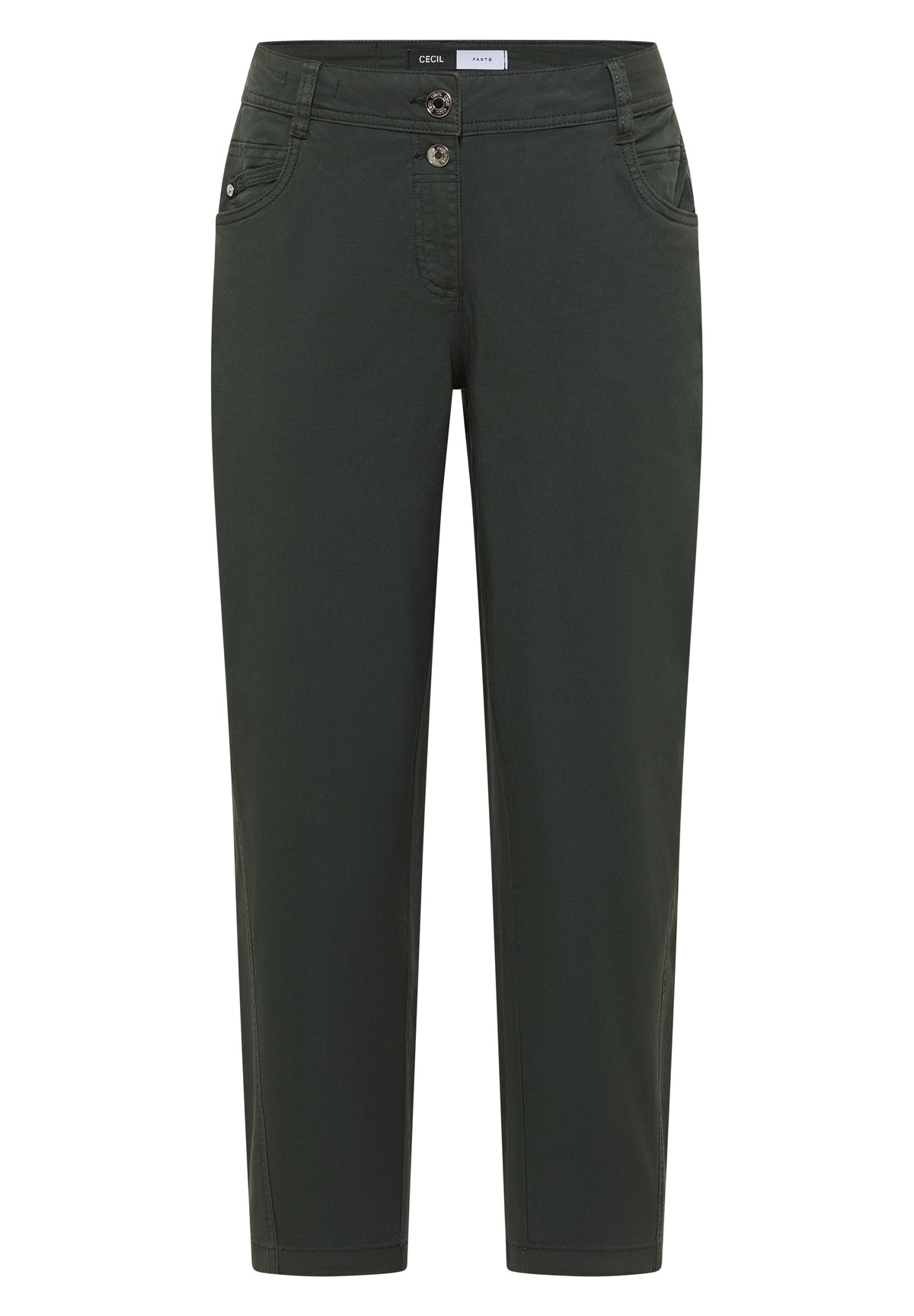 Mid Waist Barrel Leg Hose im Casual Fit