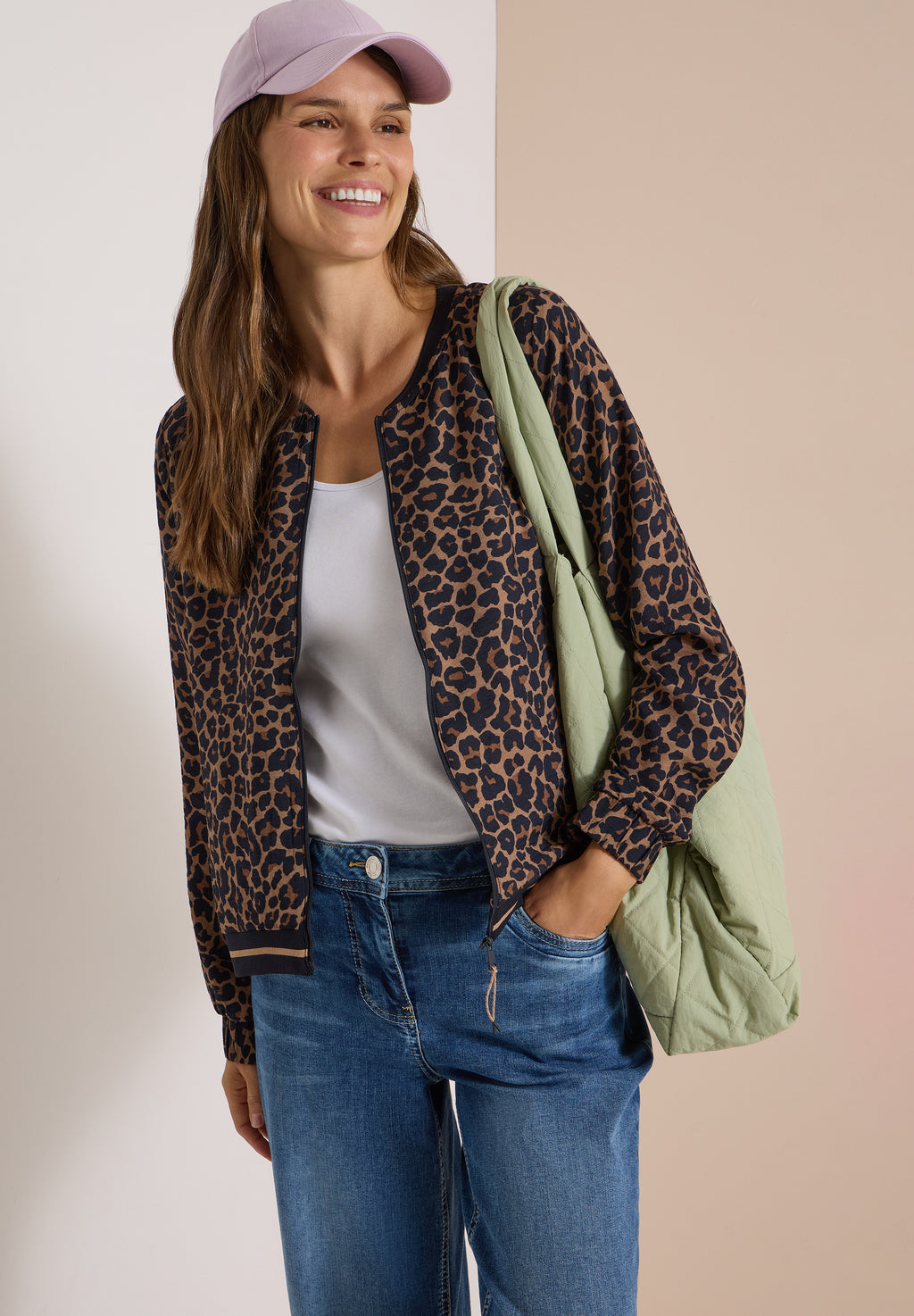 Blouson mit Zipper und Leo-Muster