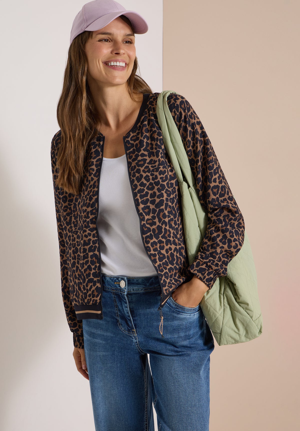 Blouson mit Zipper und Leo-Muster
