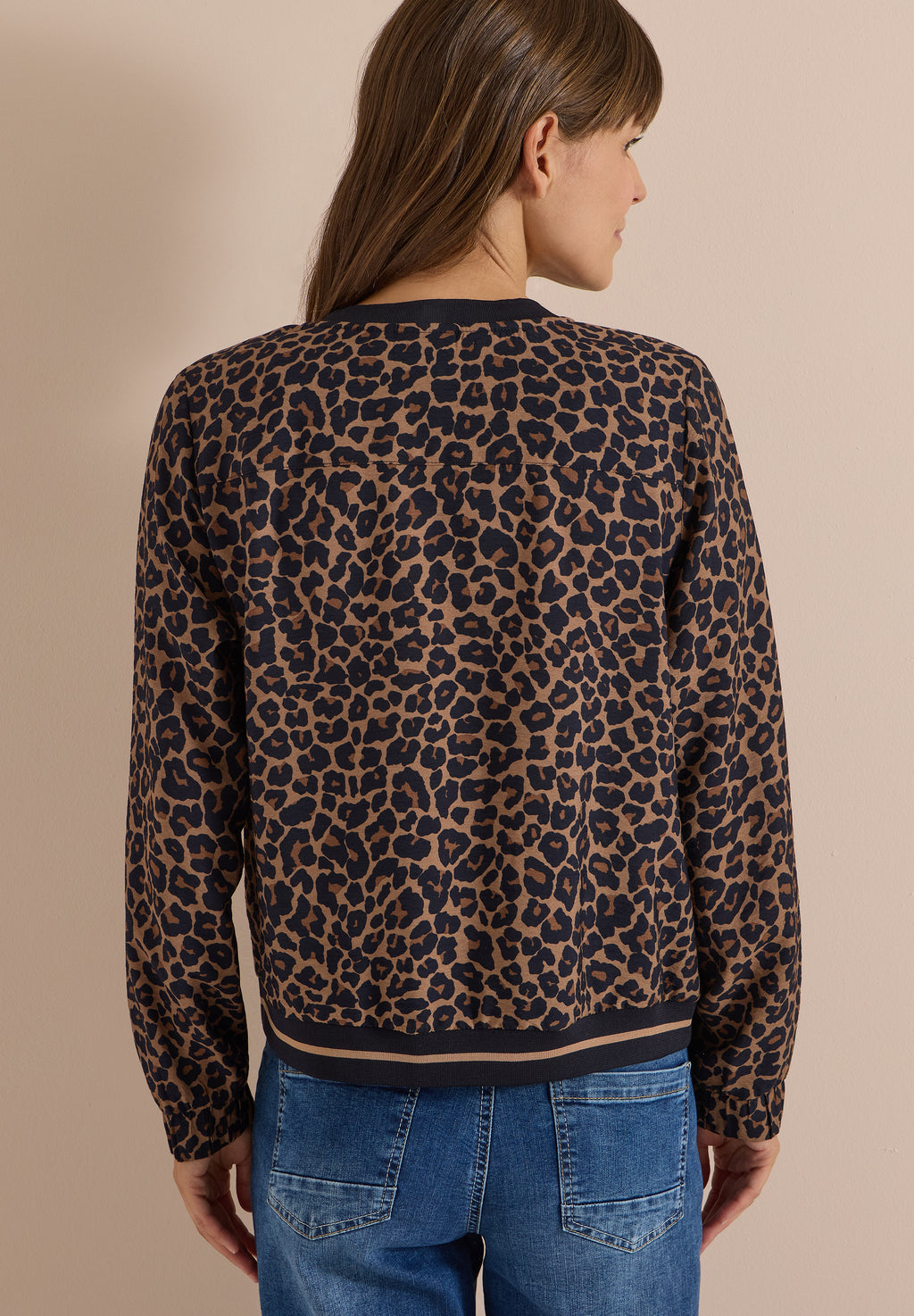 Blouson mit Zipper und Leo-Muster