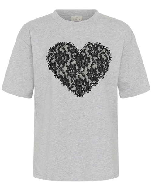 T-Shirt Glora mit Spitzenherz von Kaffe