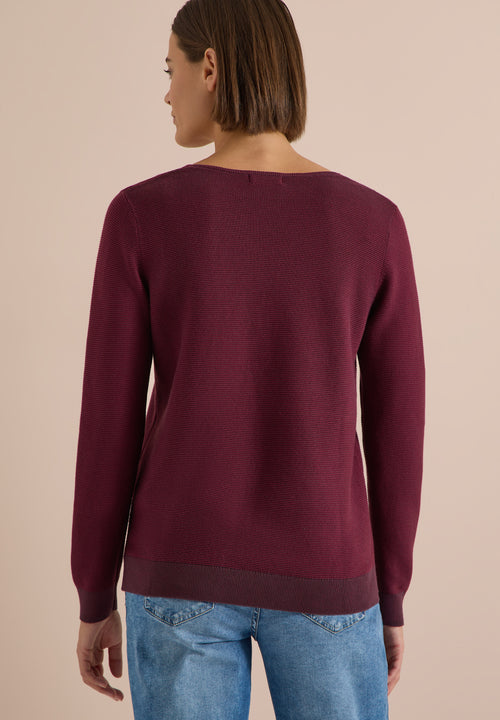 Pullover im Two-Tone-Look mit V-Neck von Cecil