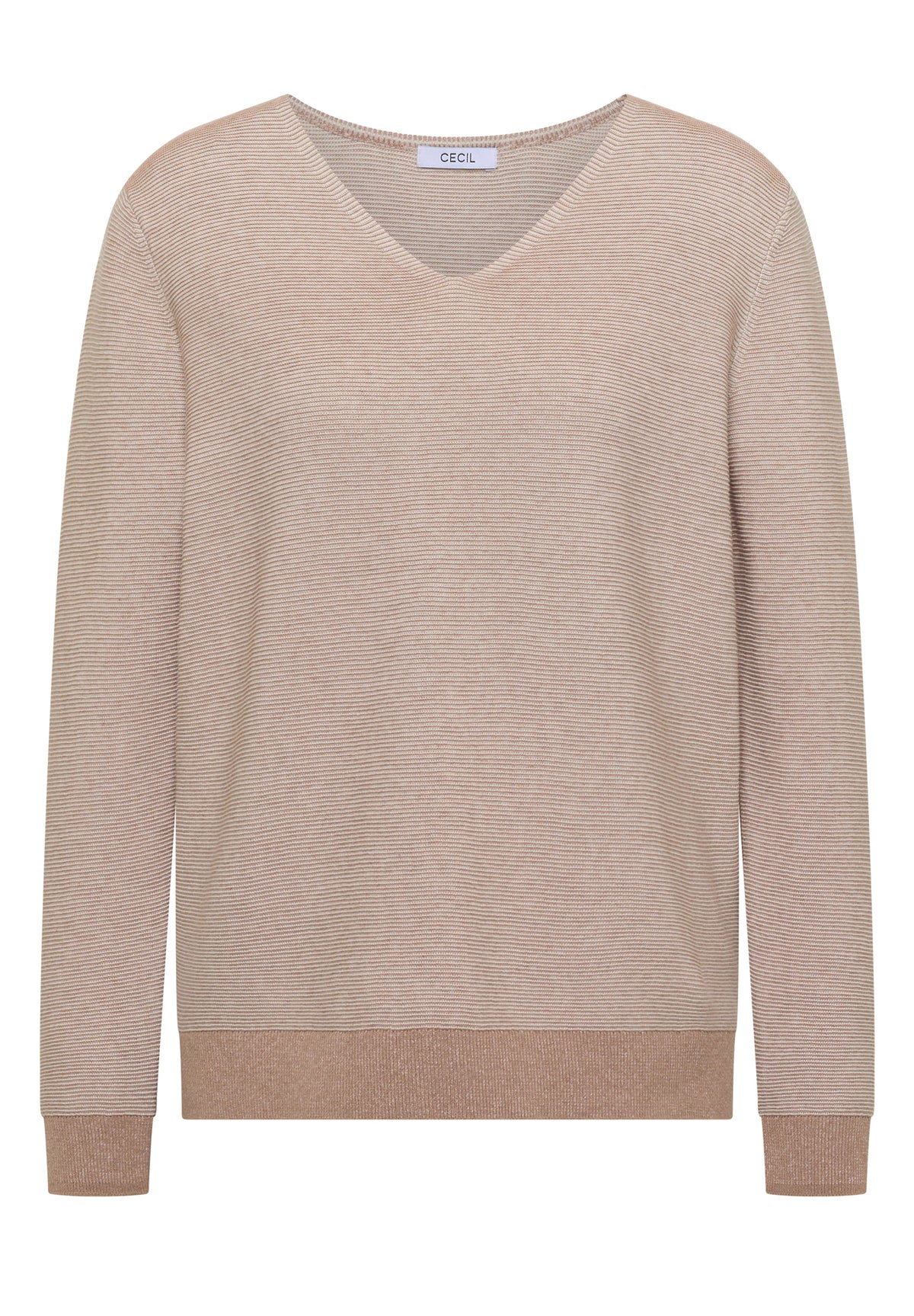 Pullover im Two-Tone-Look mit V-Neck von Cecil