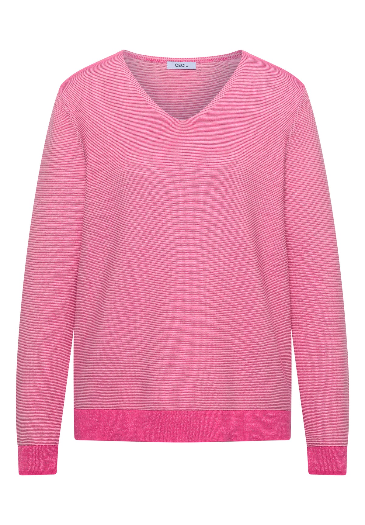 Pullover im Two-Tone-Look mit V-Neck von Cecil