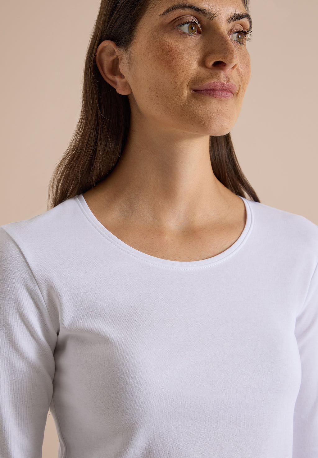 Basic Langarm Shirt mit Rundhals