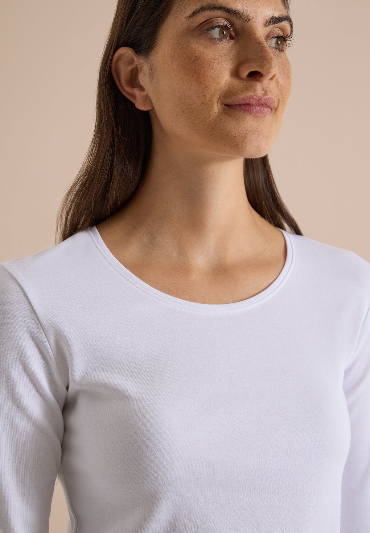 Basic Langarm Shirt mit Rundhals
