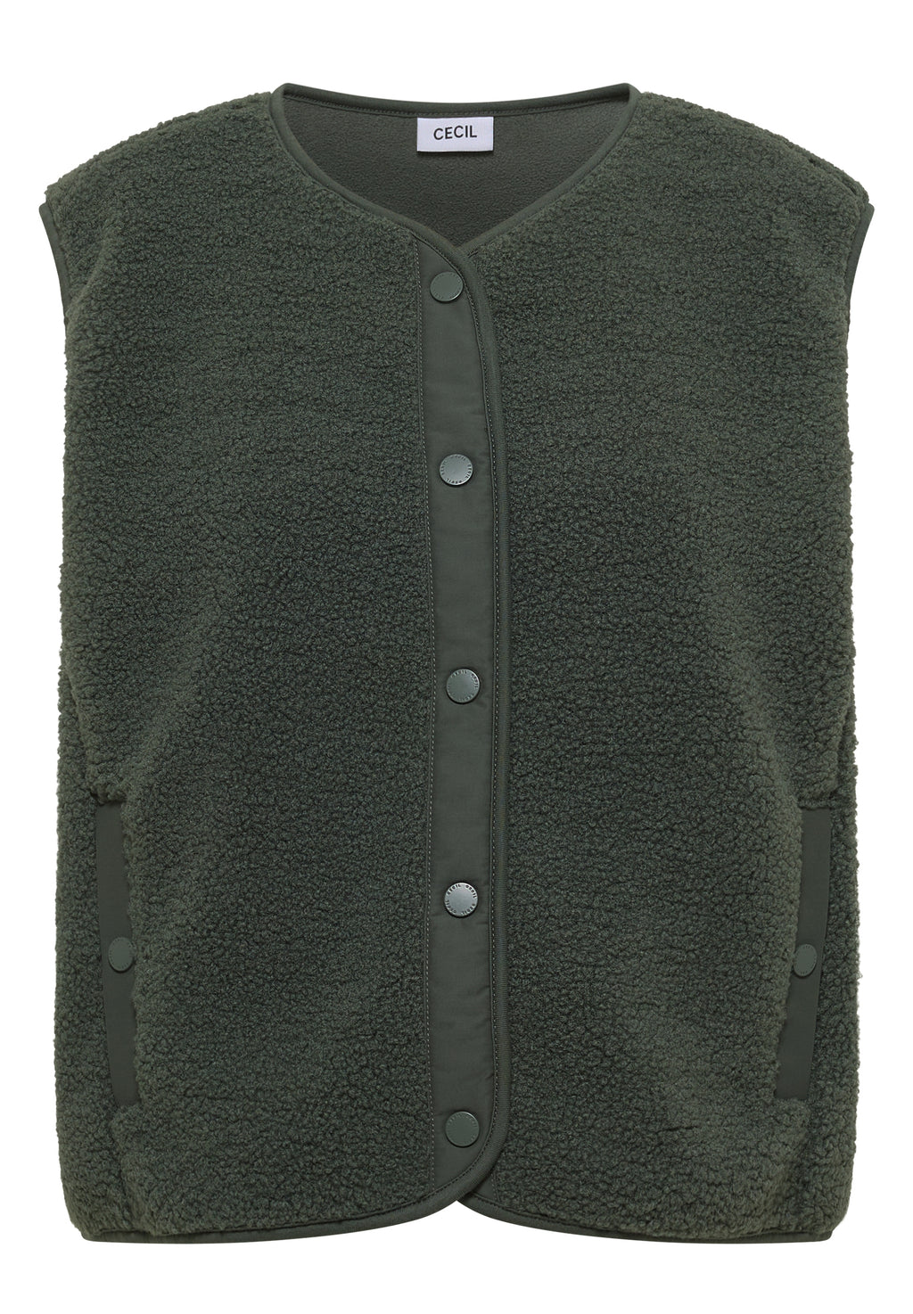 Teddy-Weste mit Softshelldetails