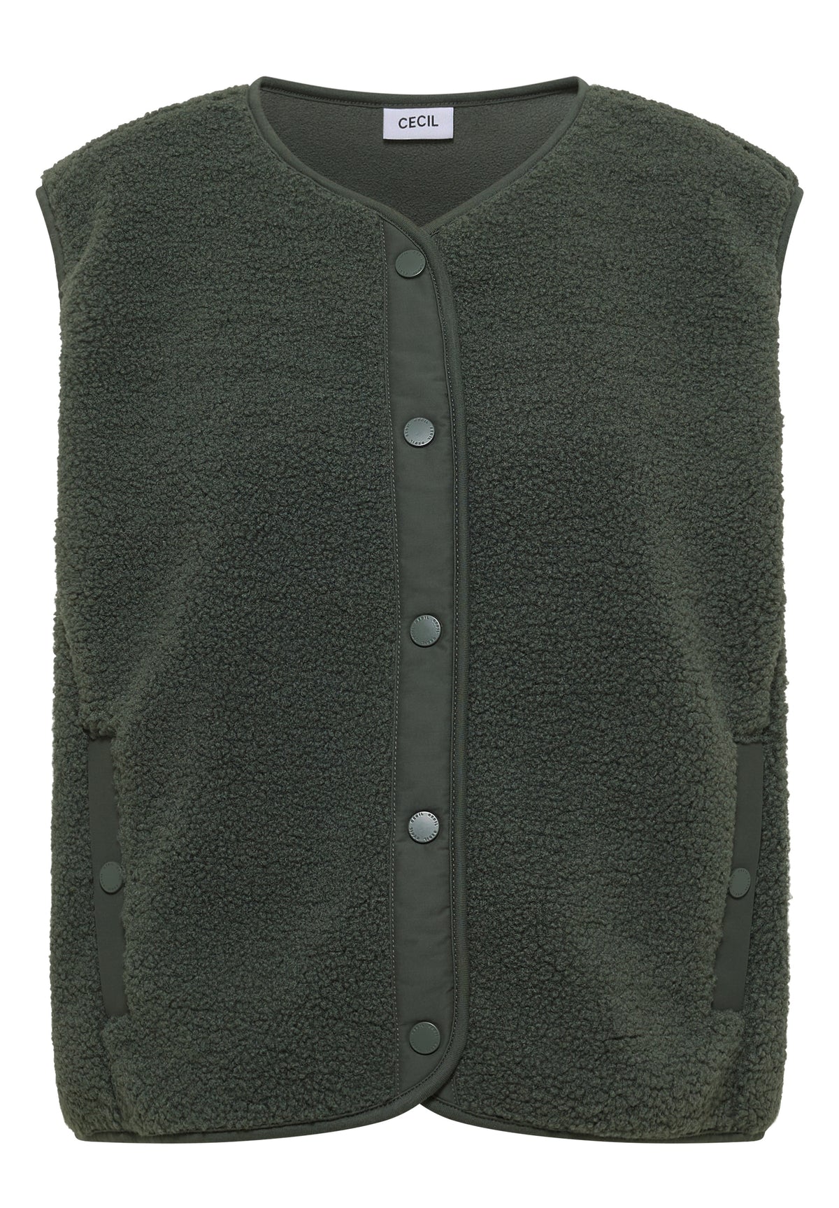 Teddy-Weste mit Softshelldetails