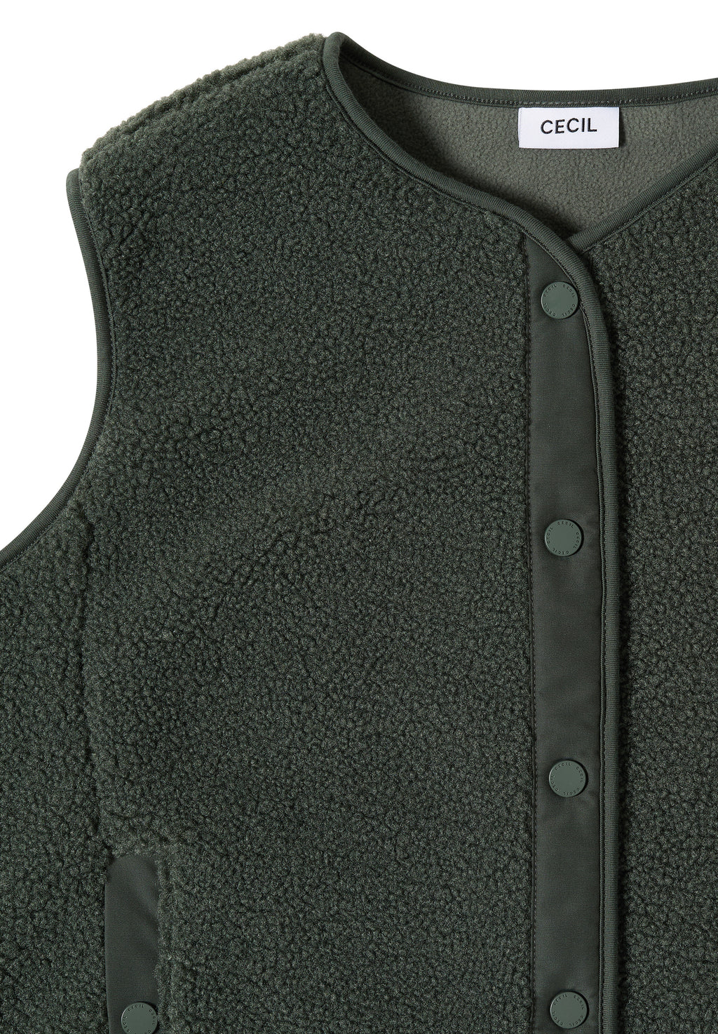 Teddy-Weste mit Softshelldetails