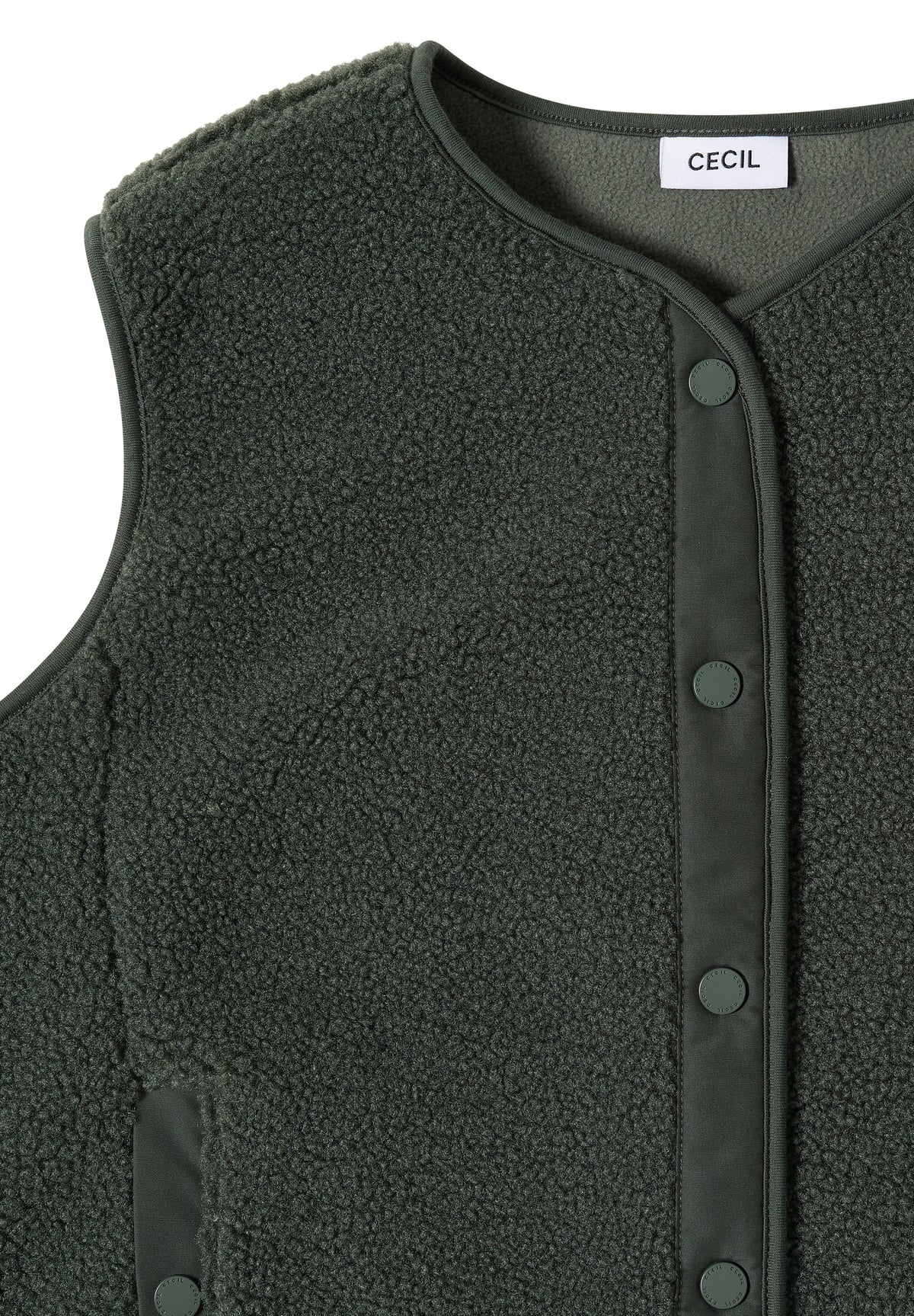 Teddy-Weste mit Softshelldetails