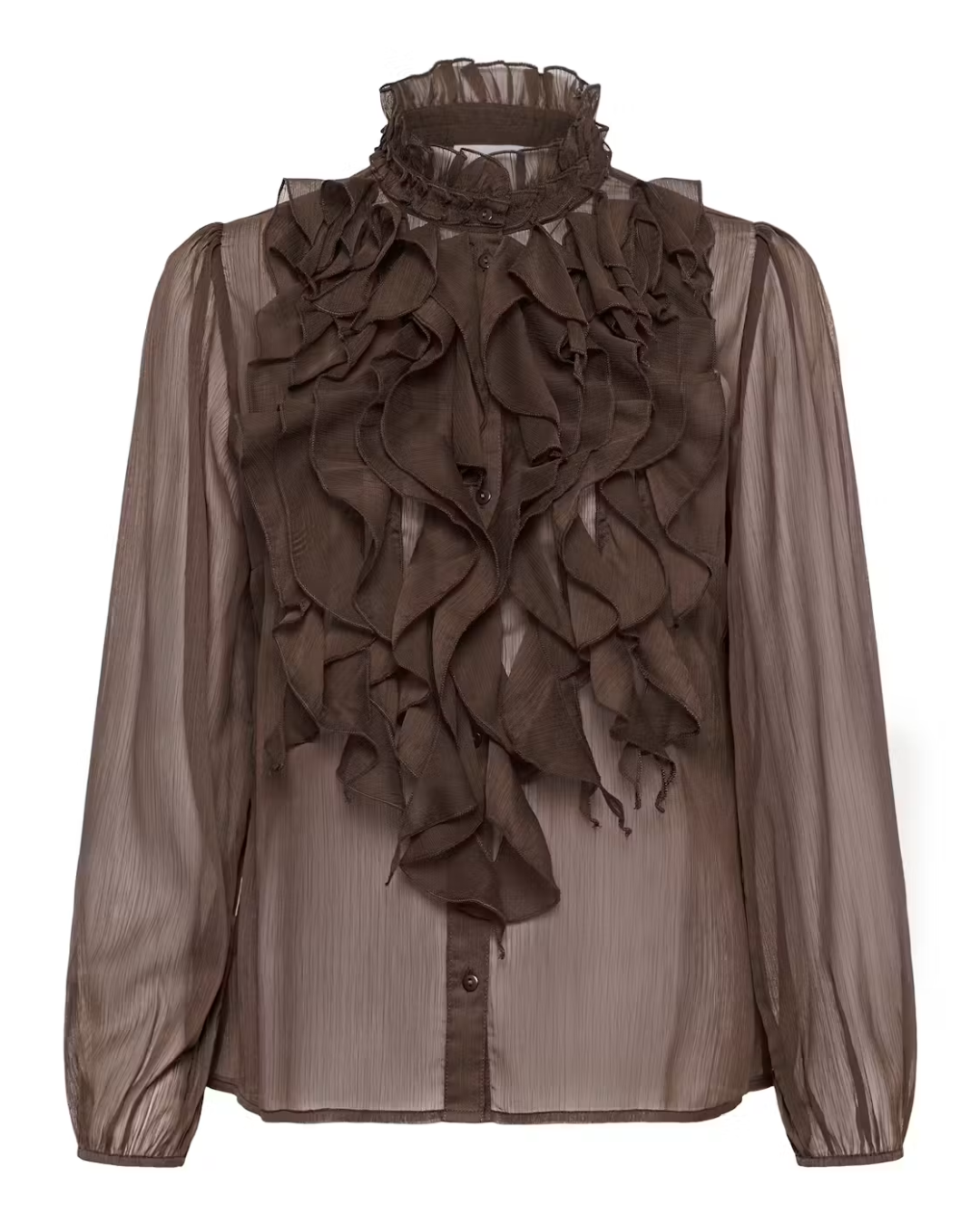 Rüschenbluse Lilja mit Stehkragen von Saint Tropez
