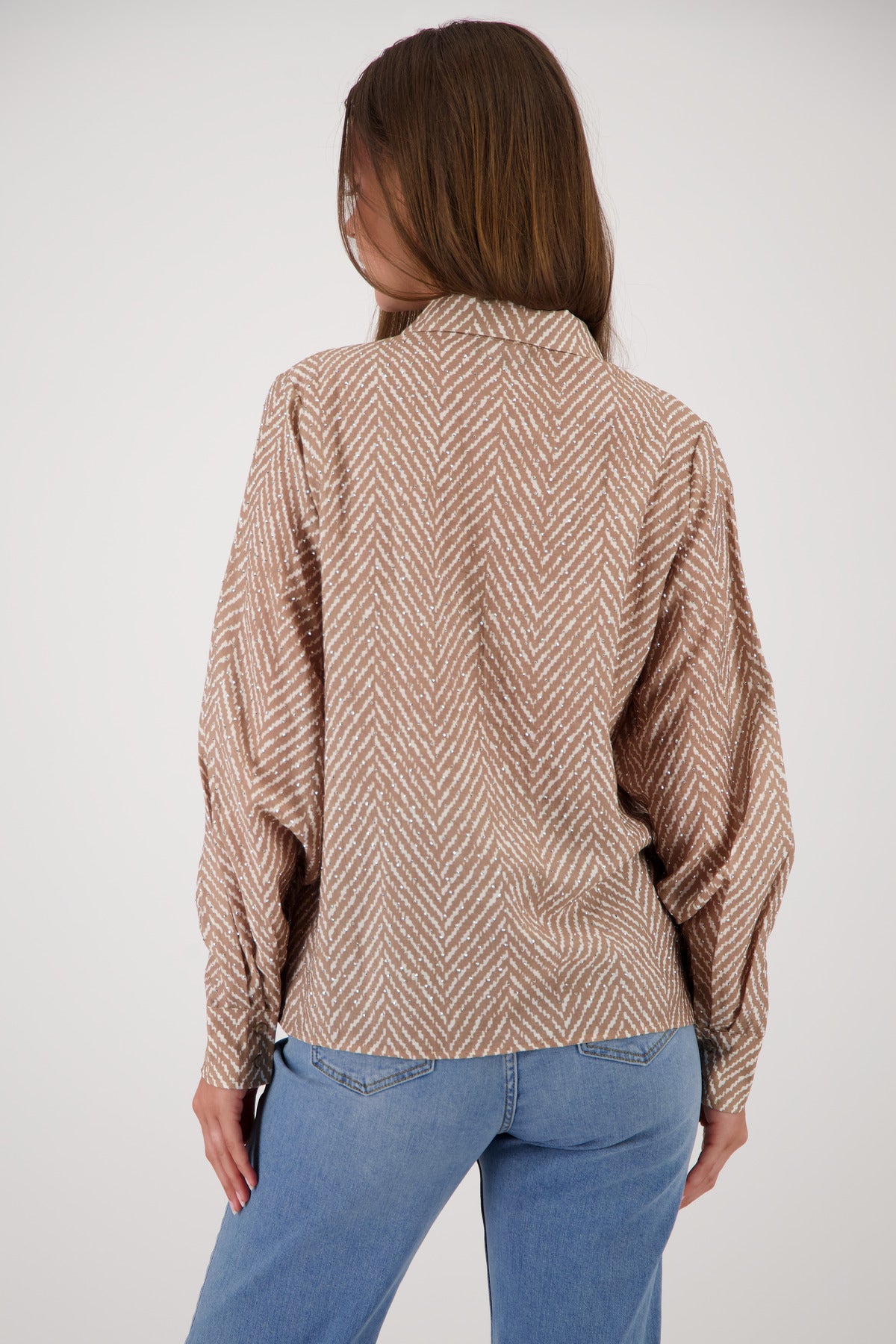 Bluse mit Fischgrat-Muster
