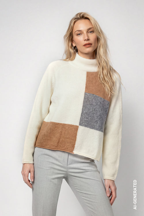 Strickpullover mit Colorblock von Monari