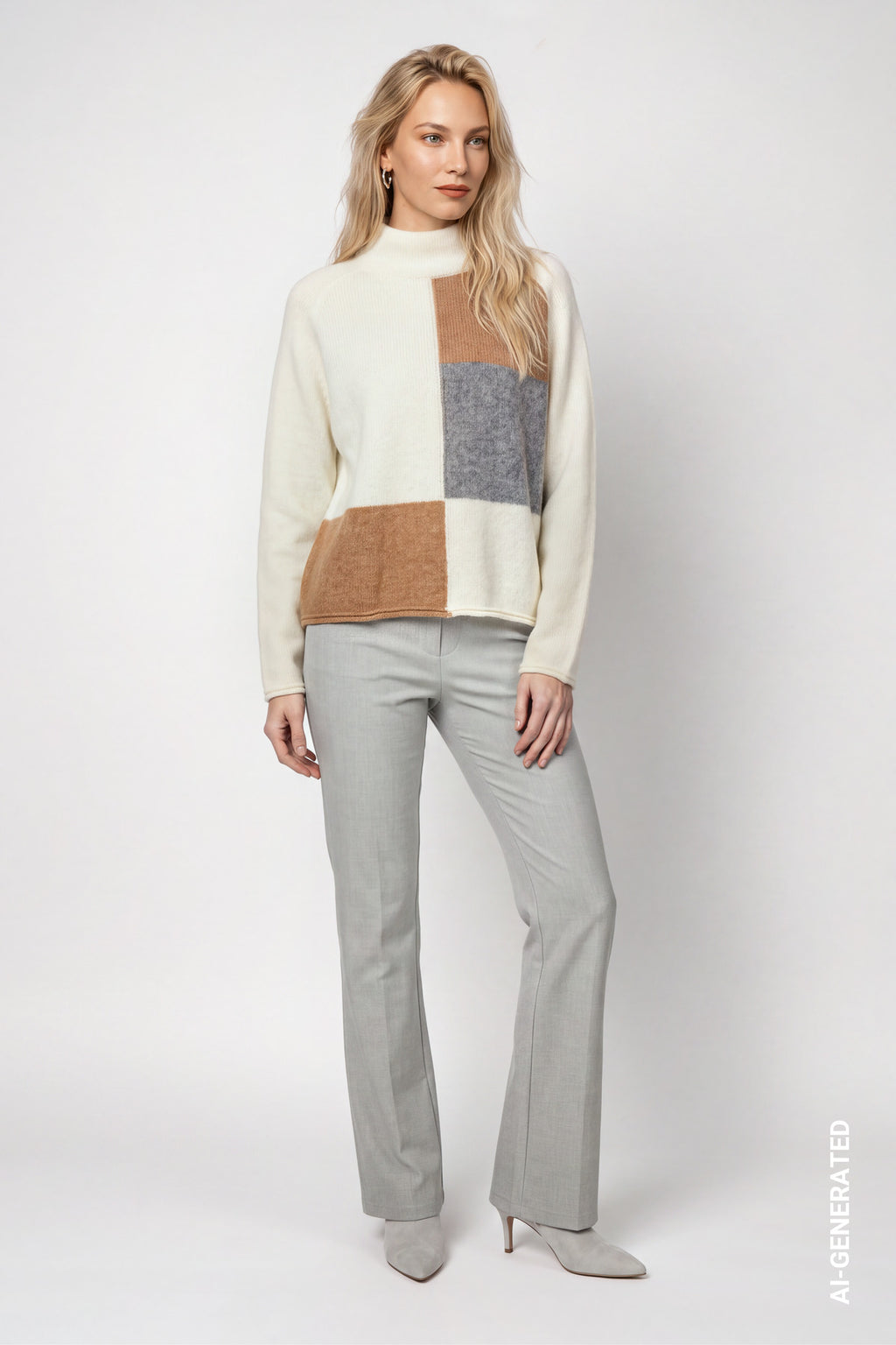 Strickpullover mit Colorblock